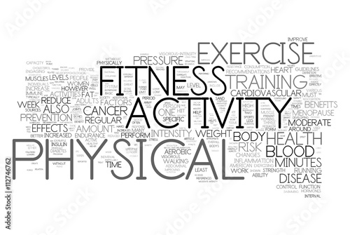 Fitness Activity collage of word concepts