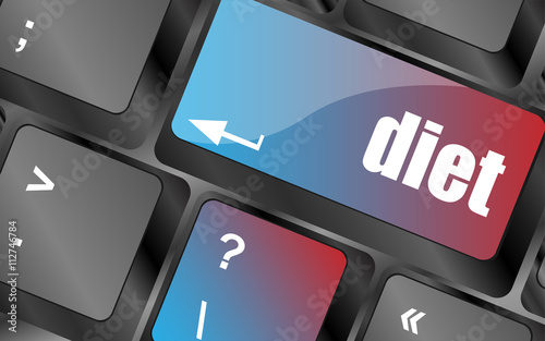 Health diet button on computer pc keyboard vector . keyboard keys, keyboard button, keyboard icon