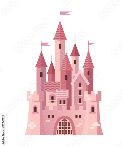 Illustration of a Cute Pink Castle vector