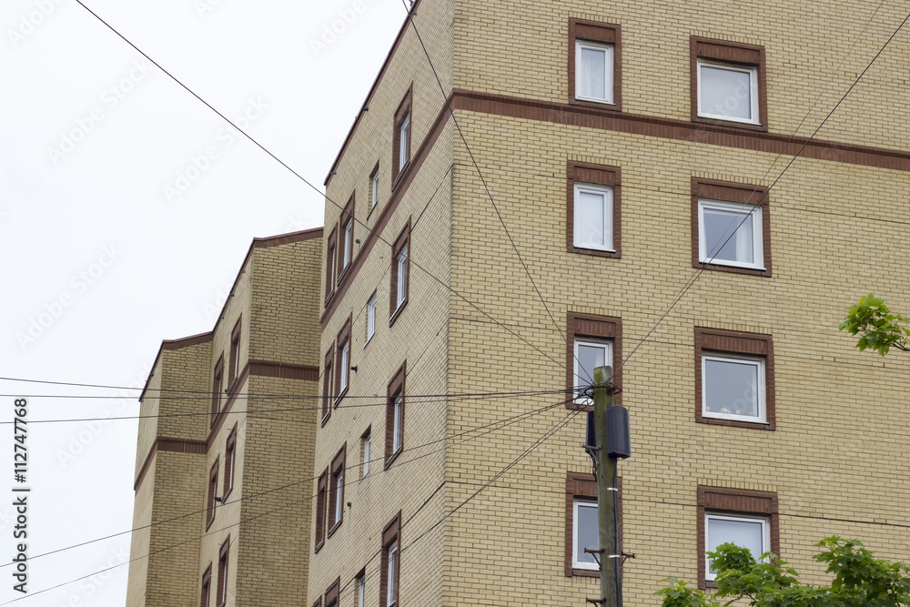 Row of buildings in the city of Hastings