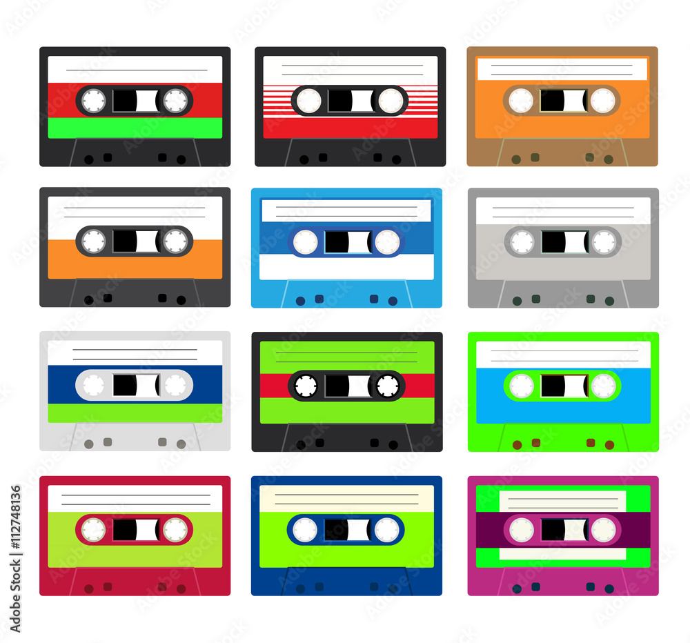 Fototapeta premium Vintage cassette tape collection