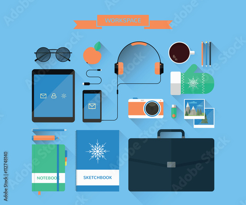 modern workspace and equipment