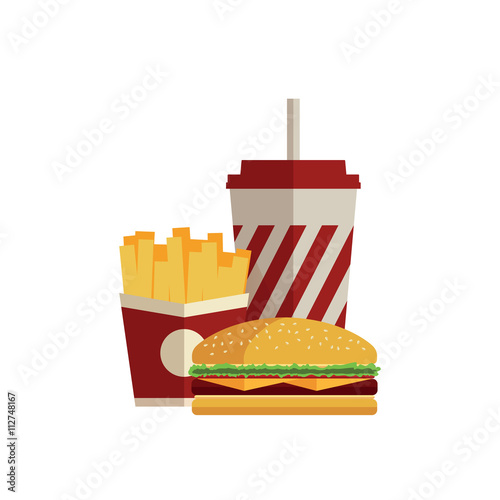 Fast food. Flat design.