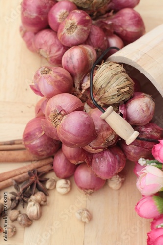shallot - asia red onion for at cooking.