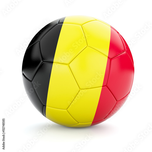 Soccer football ball with Belgium flag