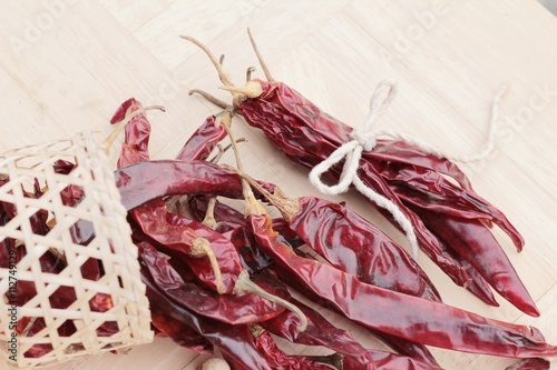 Wallpaper Mural Dried chili for cooking on wood background. Torontodigital.ca