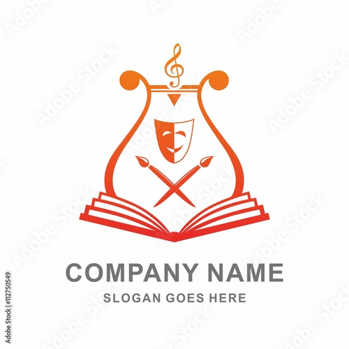 Fine Art Education Symbol Music Theater Painting Poem Vector Logo Template