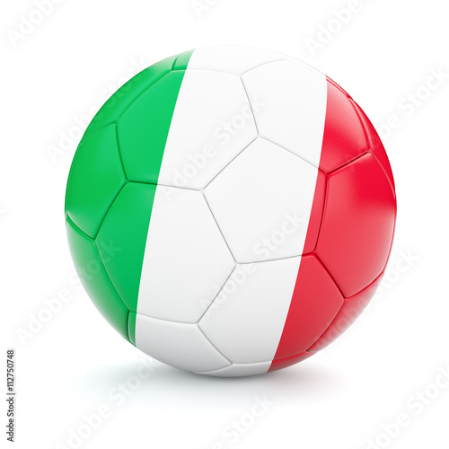 Soccer football ball with Italy flag