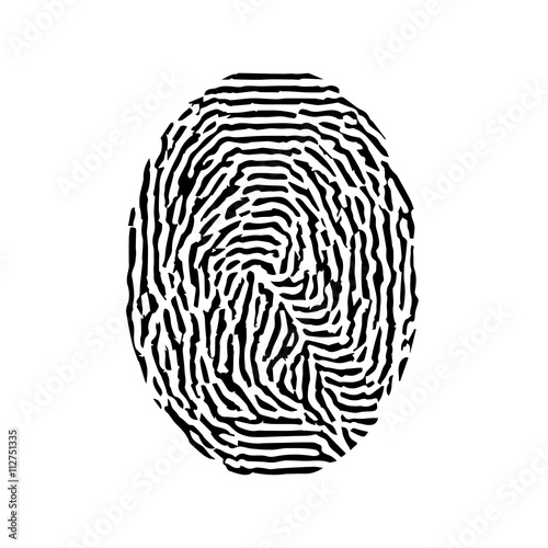 Fingerprint. Vector black isolated fingerprint on white background