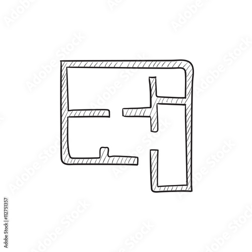 Layout of the house sketch icon.