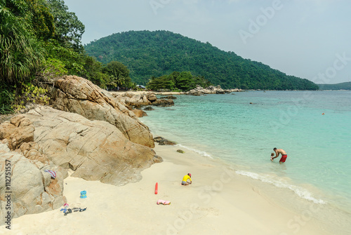 beach of the island of Besar in the islands Perhentian in Malaysia