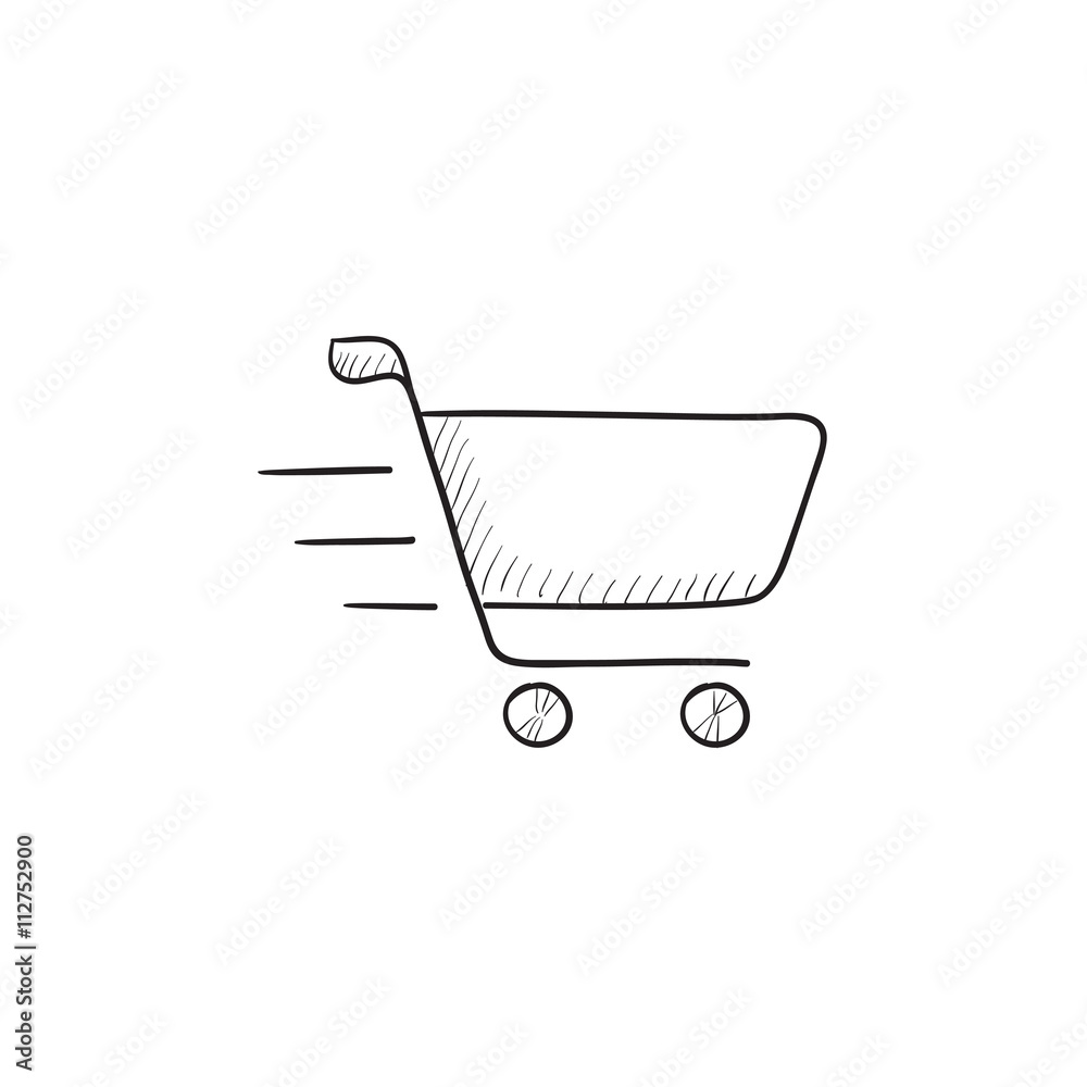 Shopping cart sketch icon. Shopping cart sketch icon.