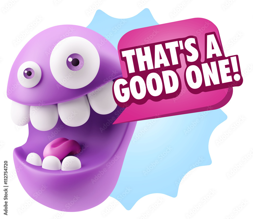 3d Illustration Laughing Character Emoji Expression saying That' 3d Illustration Laughing Character Emoji Expression saying That'