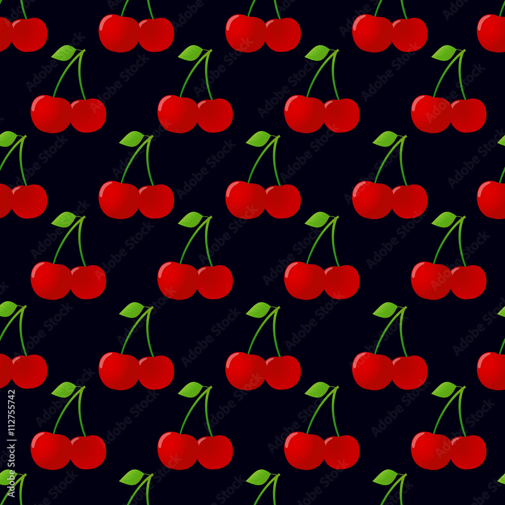 Vector seamless cherry pattern Vector seamless cherry pattern