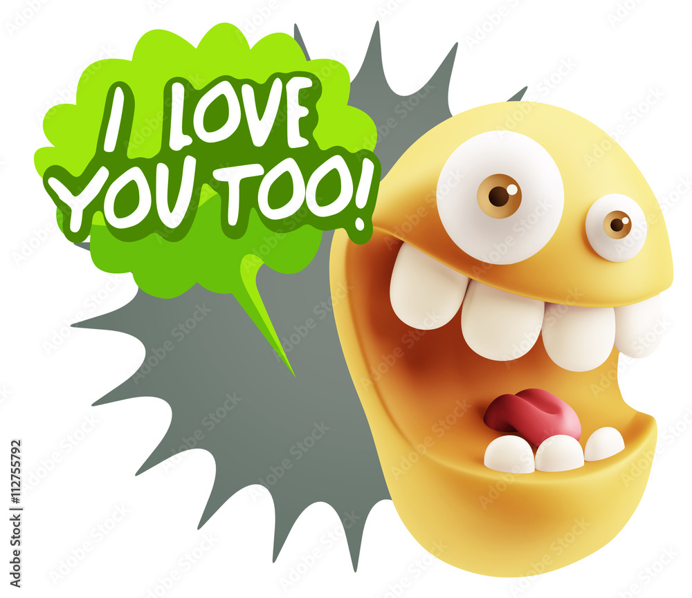 3d Illustration Laughing Character Emoji Expression saying I Lov 3d Illustration Laughing Character Emoji Expression saying I Lov