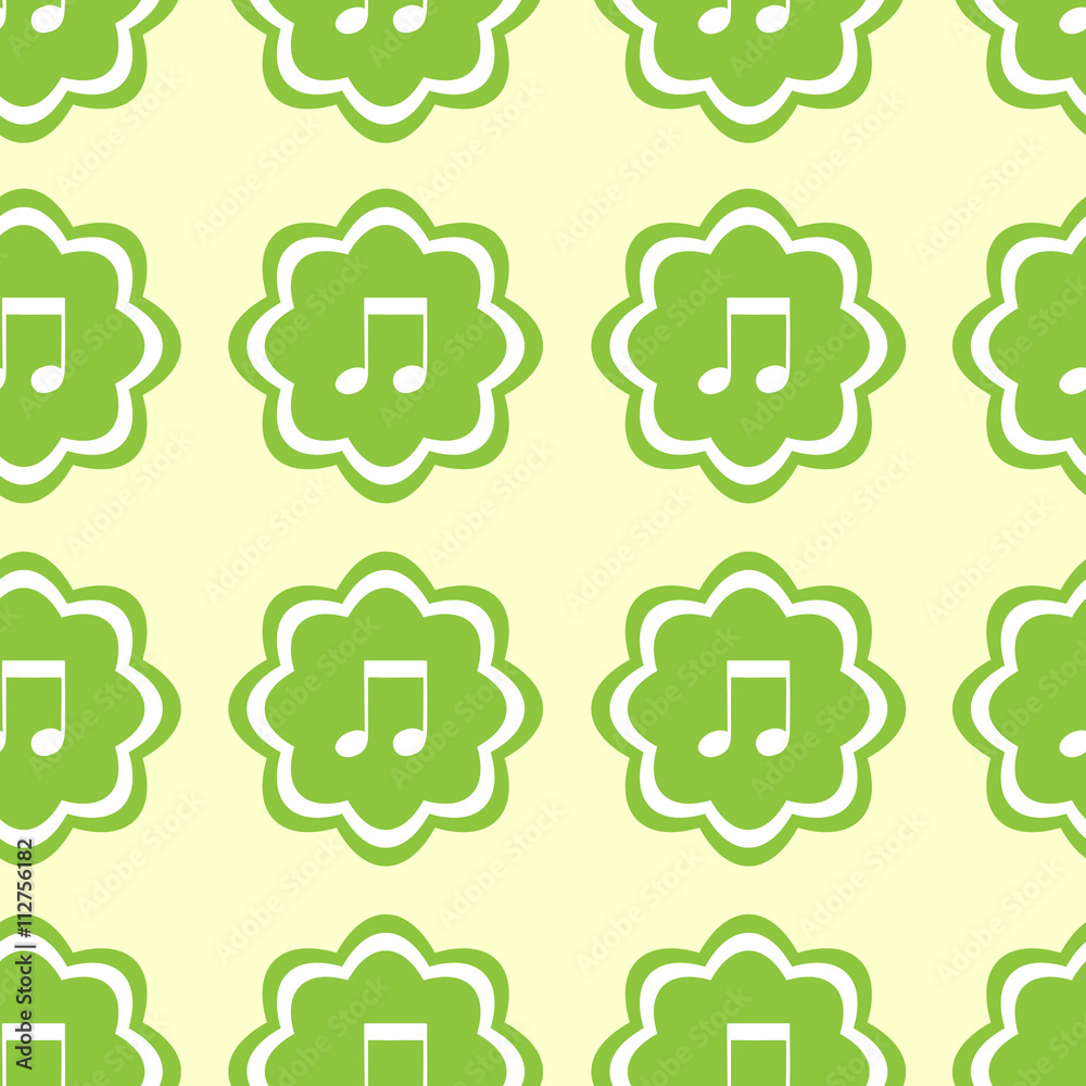 Obraz premium Seamless icons green music notes