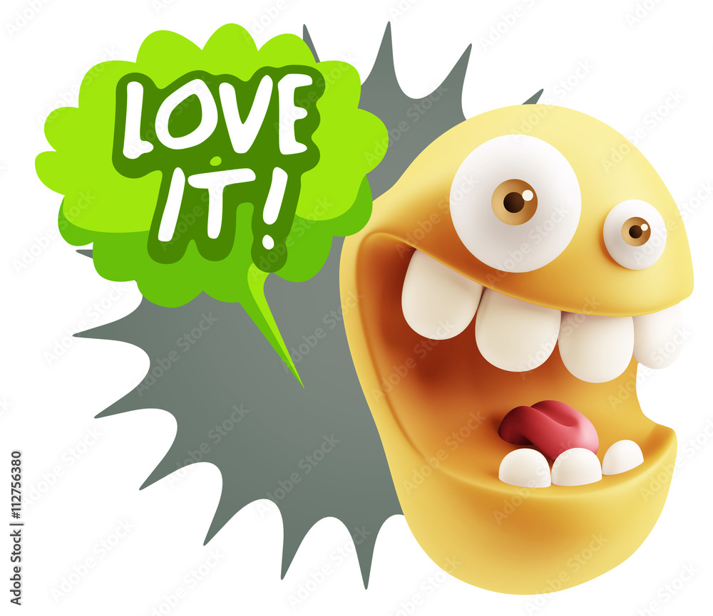 3d Rendering Smile Character Emoticon Expression saying I Love I 3d Rendering Smile Character Emoticon Expression saying I Love I
