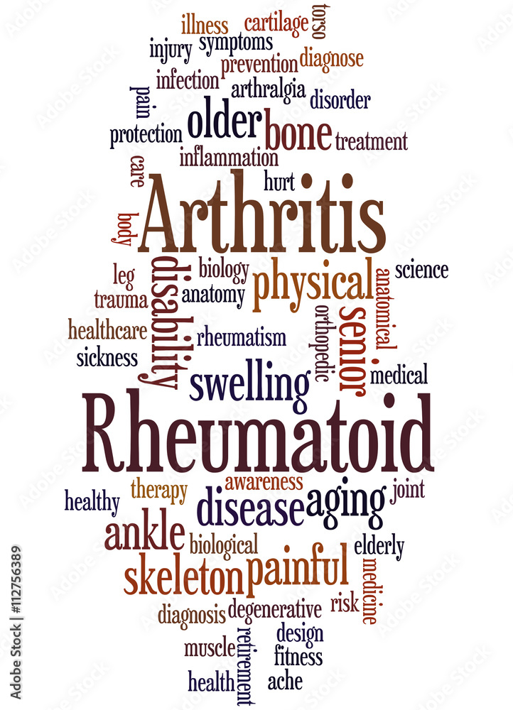 Obraz premium Rheumatoid arthritis, word cloud concept