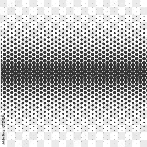 Gradient Dotted Background on Transparent. Horizontal Dotwork pattern background. Vector Illustration.
