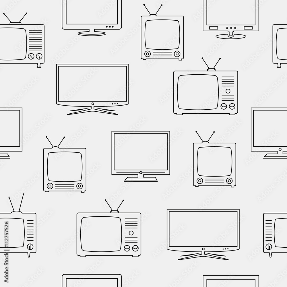 Vector seamless televisions pattern
