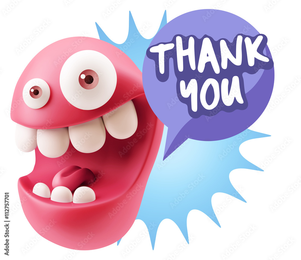 3d Illustration Laughing Character Emoji Expression saying Thank 3d Illustration Laughing Character Emoji Expression saying Thank