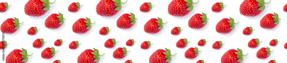 panorama ripe fresh red strawberries pattern