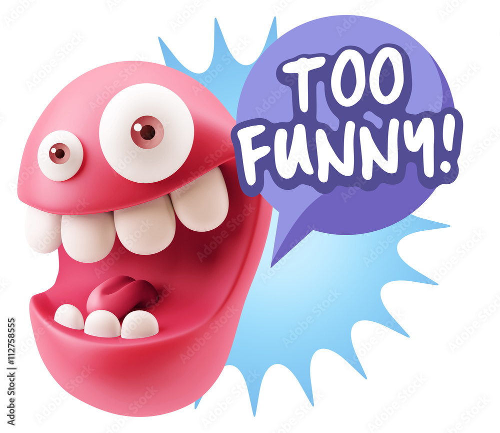 3d Rendering Smile Character Emoticon Expression saying Very Fun 3d Rendering Smile Character Emoticon Expression saying Very Fun