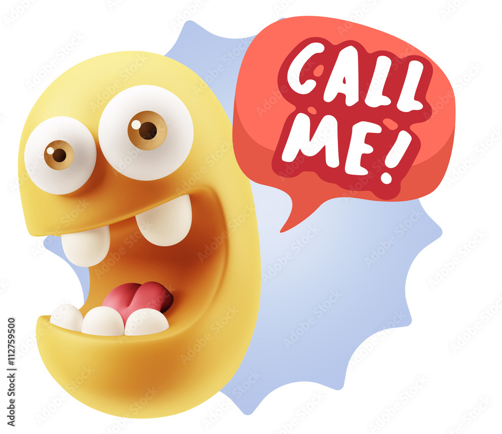 3d Illustration Laughing Character Emoji Expression saying Call 3d Illustration Laughing Character Emoji Expression saying Call