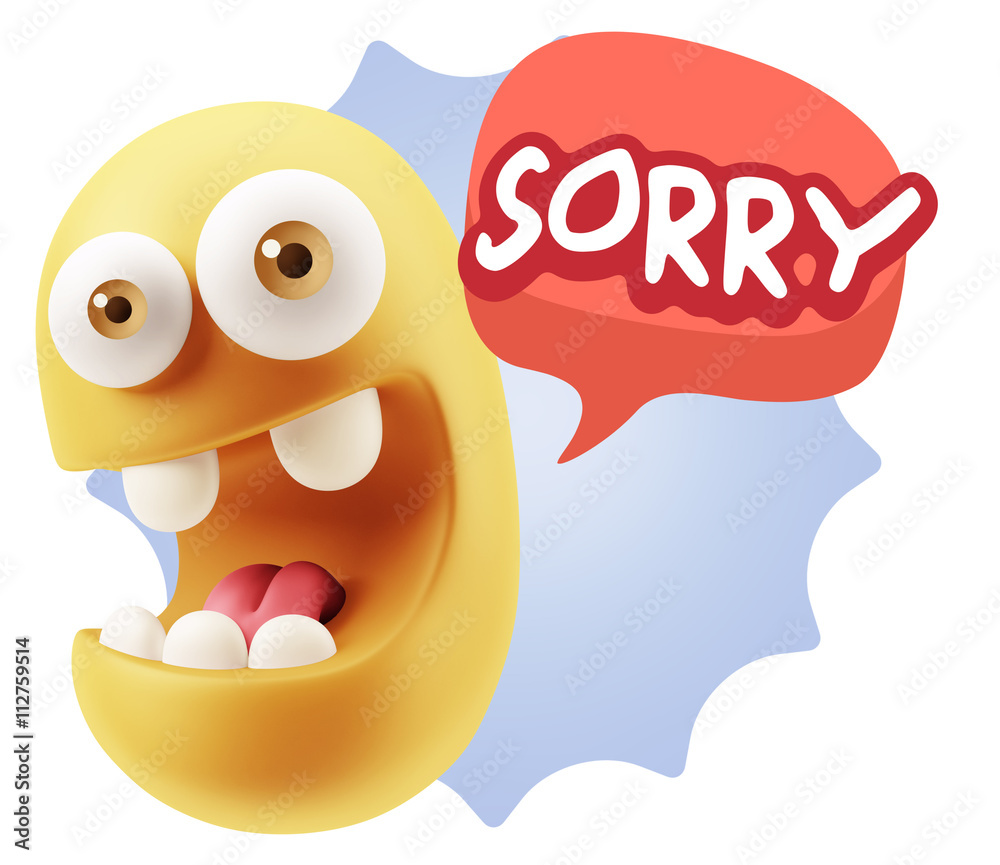 3d Illustration Laughing Character Emoji Expression saying Sorry 3d Illustration Laughing Character Emoji Expression saying Sorry