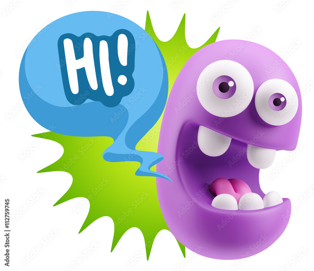 3d Illustration Laughing Character Emoji Expression saying Hi wi 3d Illustration Laughing Character Emoji Expression saying Hi wi