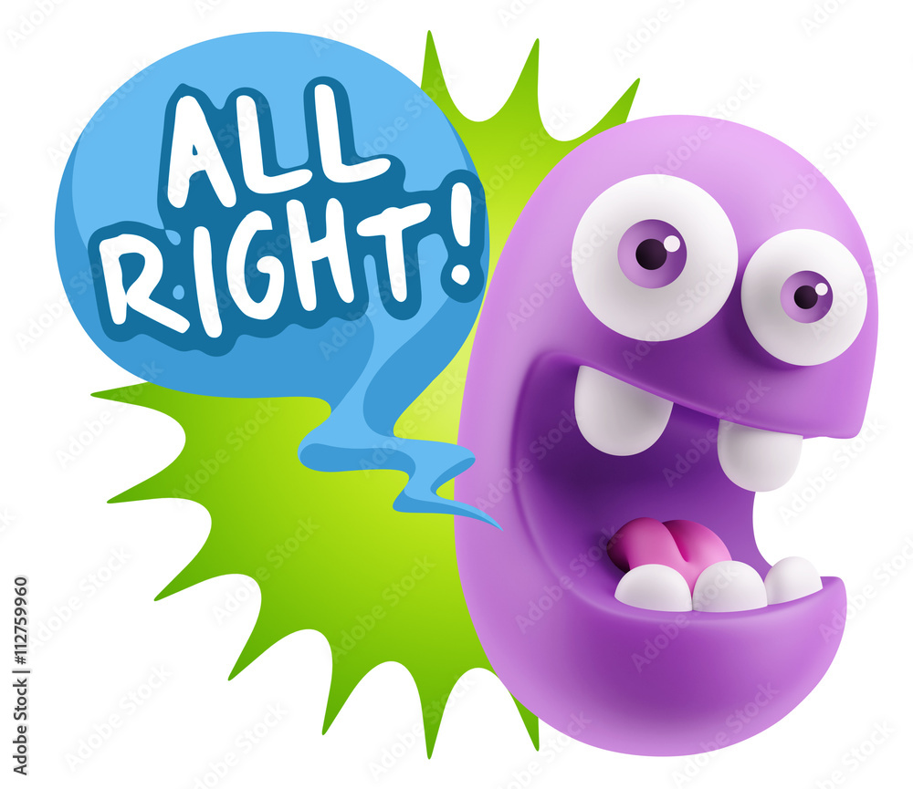 3d Rendering Smile Character Emoticon Expression saying All Righ 3d Rendering Smile Character Emoticon Expression saying All Righ