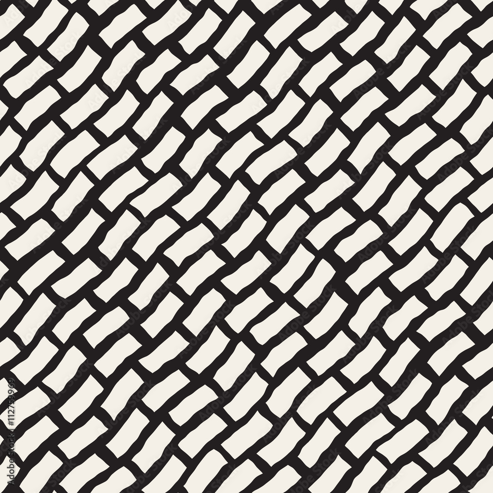 Vector Seamless Black And White Hand Drawn Diagonal Rectangles Pattern Vector Seamless Black And White Hand Drawn Diagonal Rectangles Pattern