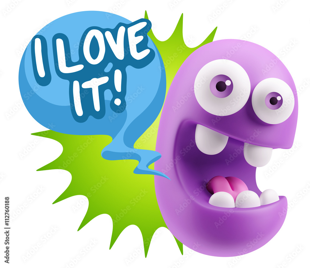 3d Rendering Smile Character Emoticon Expression saying I Love I 3d Rendering Smile Character Emoticon Expression saying I Love I