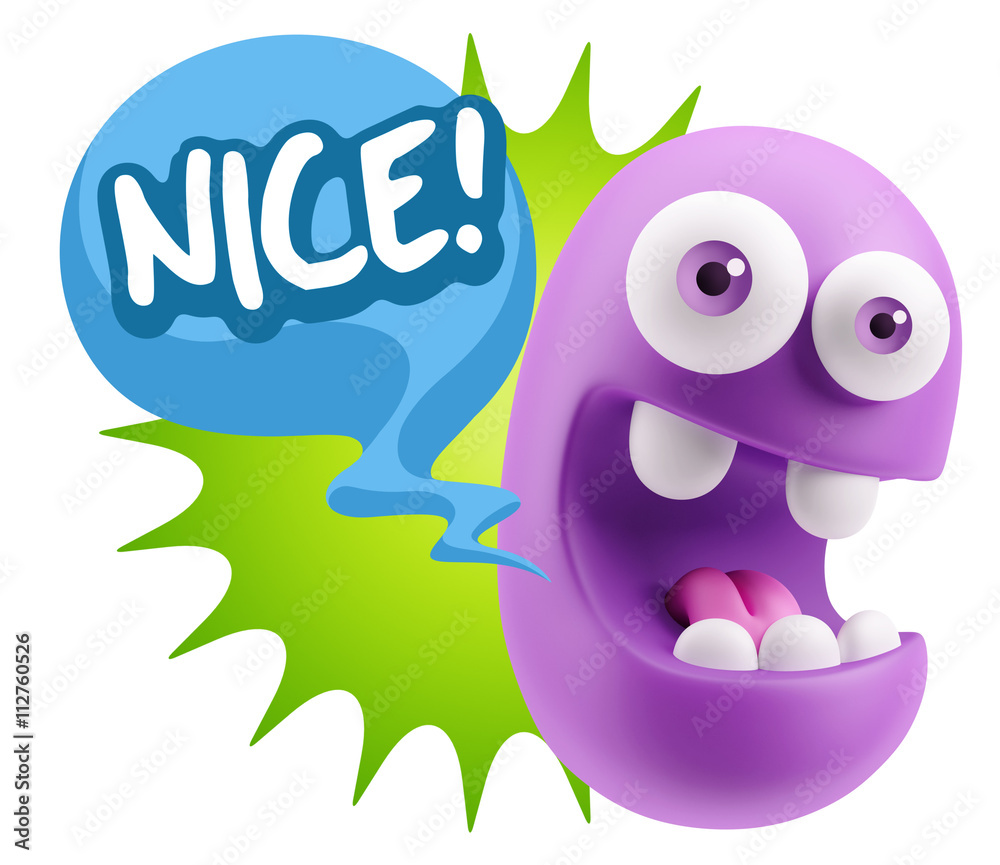 3d Rendering Smile Character Emoticon Expression saying Nice wit 3d Rendering Smile Character Emoticon Expression saying Nice wit