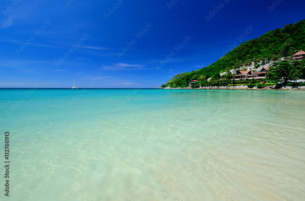 Tropical beach and sea ,Nai Han beach ,Phuket , Thailand