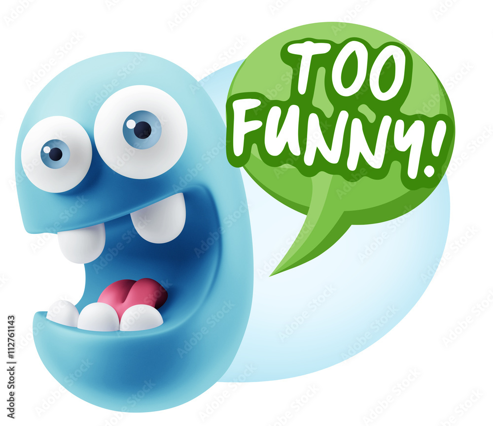 3d Rendering Smile Character Emoticon Expression saying Very Fun 3d Rendering Smile Character Emoticon Expression saying Very Fun