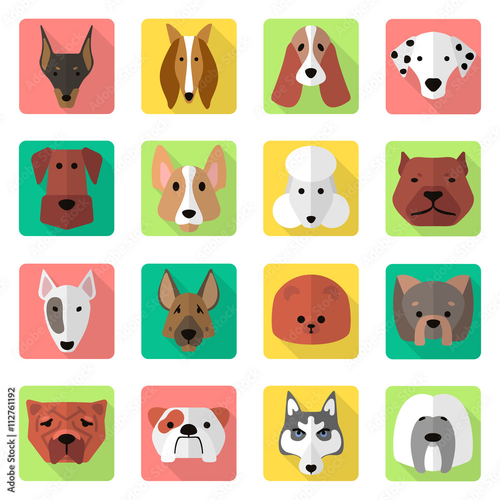 Obraz premium dogs icons set