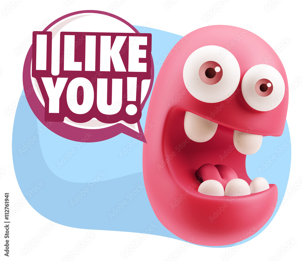 3d Illustration Laughing Character Emoji Expression saying I Lik 3d Illustration Laughing Character Emoji Expression saying I Lik