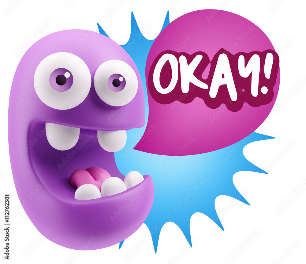 3d Illustration Laughing Character Emoji Expression saying Okay 3d Illustration Laughing Character Emoji Expression saying Okay