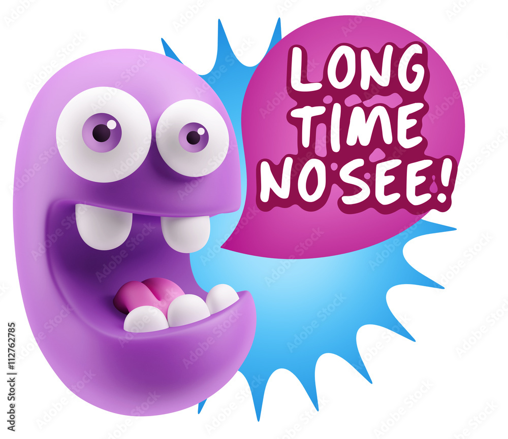 3d Illustration Laughing Character Emoji Expression saying Long