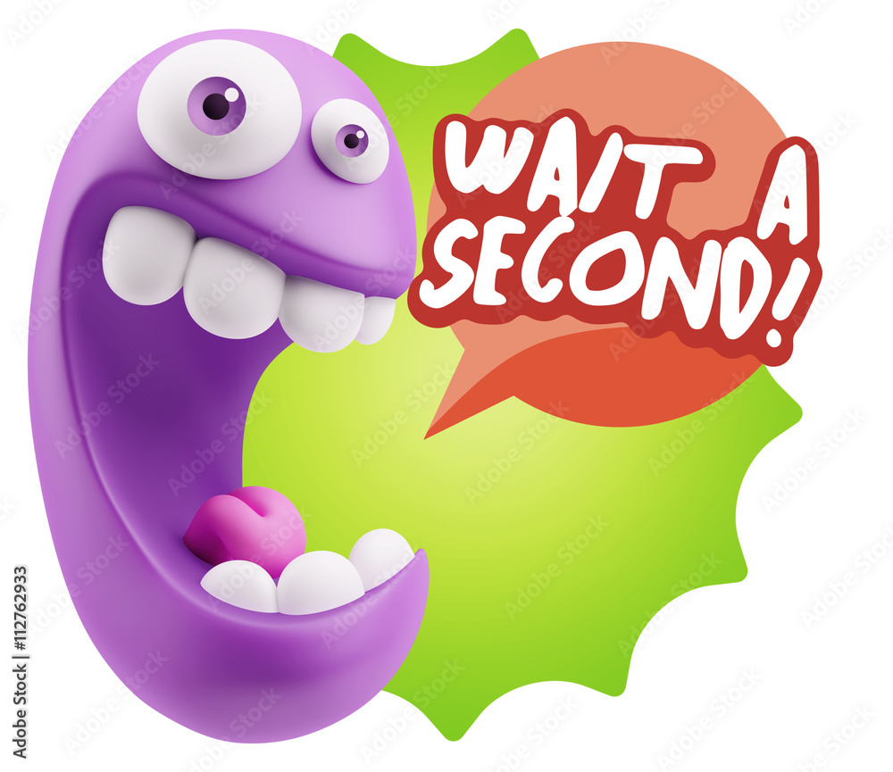 3d Illustration Laughing Character Emoji Expression saying Wait 3d Illustration Laughing Character Emoji Expression saying Wait
