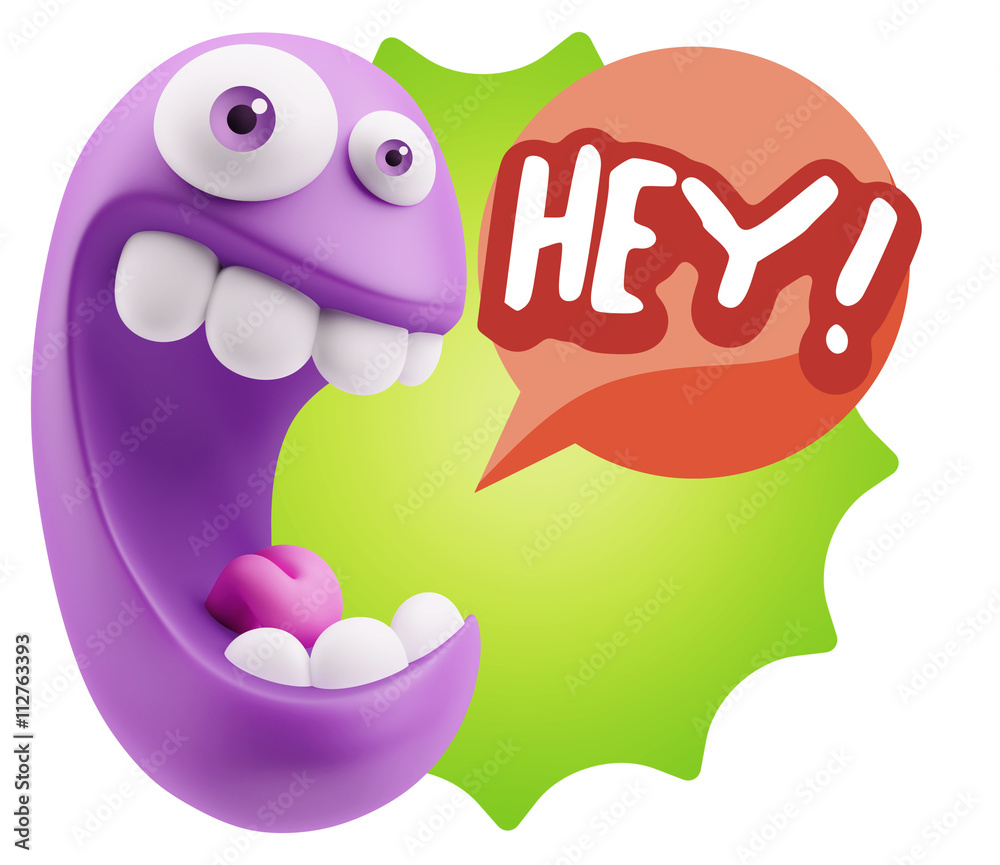 3d Illustration Laughing Character Emoji Expression saying Hey w 3d Illustration Laughing Character Emoji Expression saying Hey w