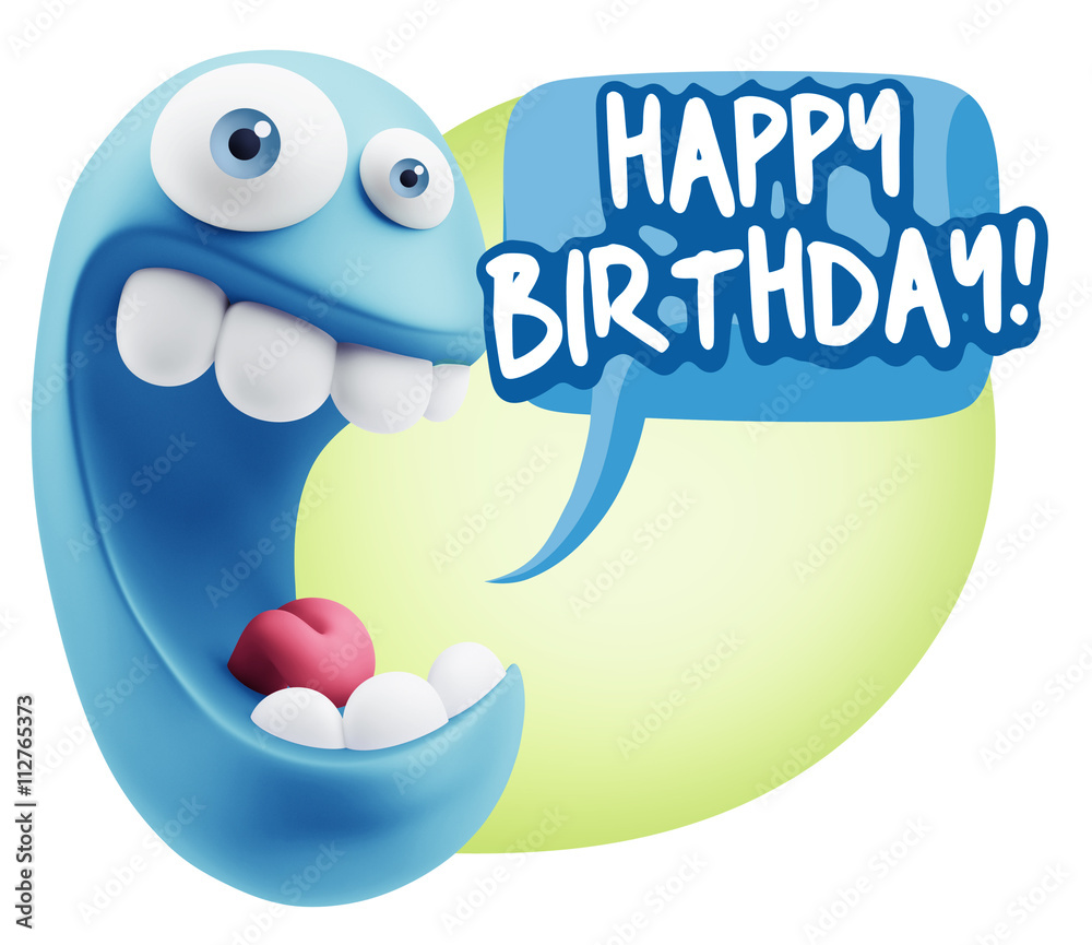 3d Rendering Smile Character Emoticon Expression saying Happy Bi 3d Rendering Smile Character Emoticon Expression saying Happy Bi