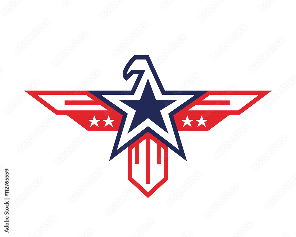 Fototapeta premium American Eagle Patriotic Logo - Medal of Honor