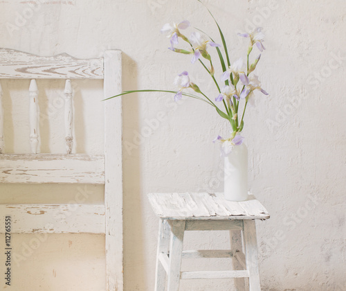 summer bouquet in white interior
