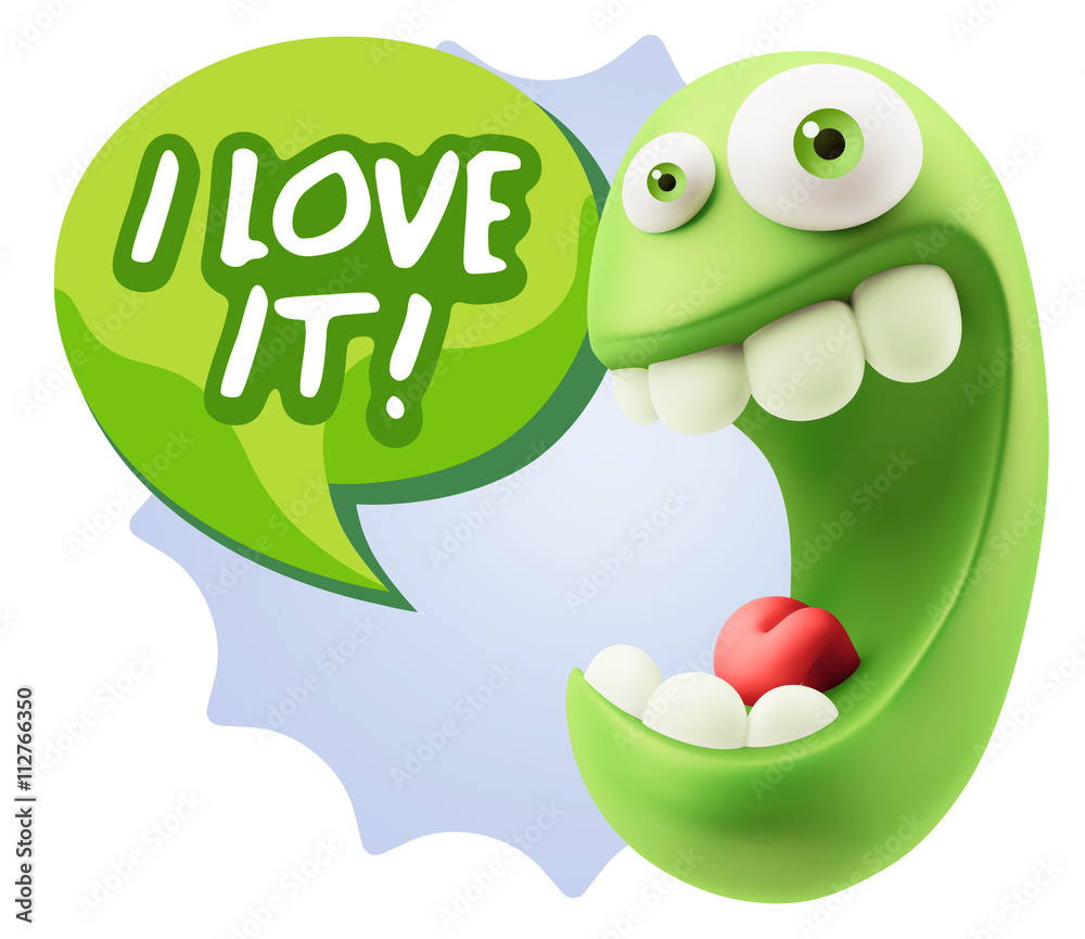3d Rendering Smile Character Emoticon Expression saying I Love I 3d Rendering Smile Character Emoticon Expression saying I Love I