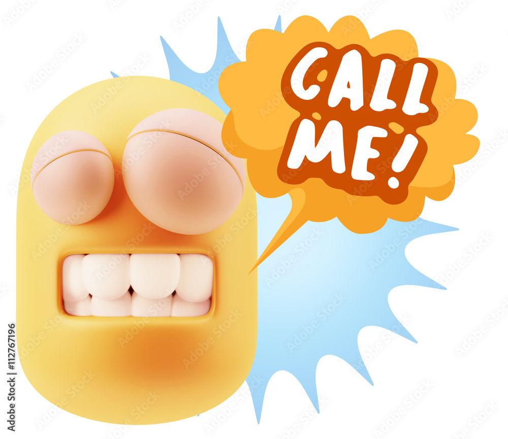 3d Illustration Laughing Character Emoji Expression saying Call 3d Illustration Laughing Character Emoji Expression saying Call