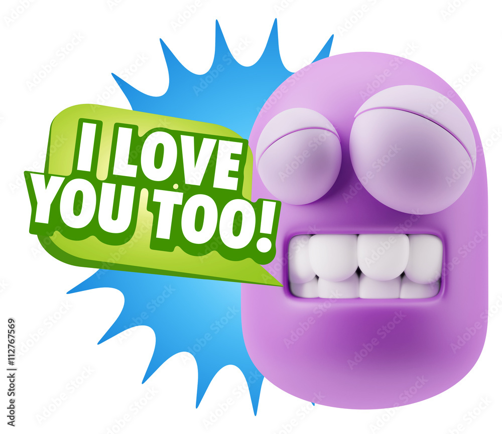 3d Illustration Laughing Character Emoji Expression saying I Lov 3d Illustration Laughing Character Emoji Expression saying I Lov