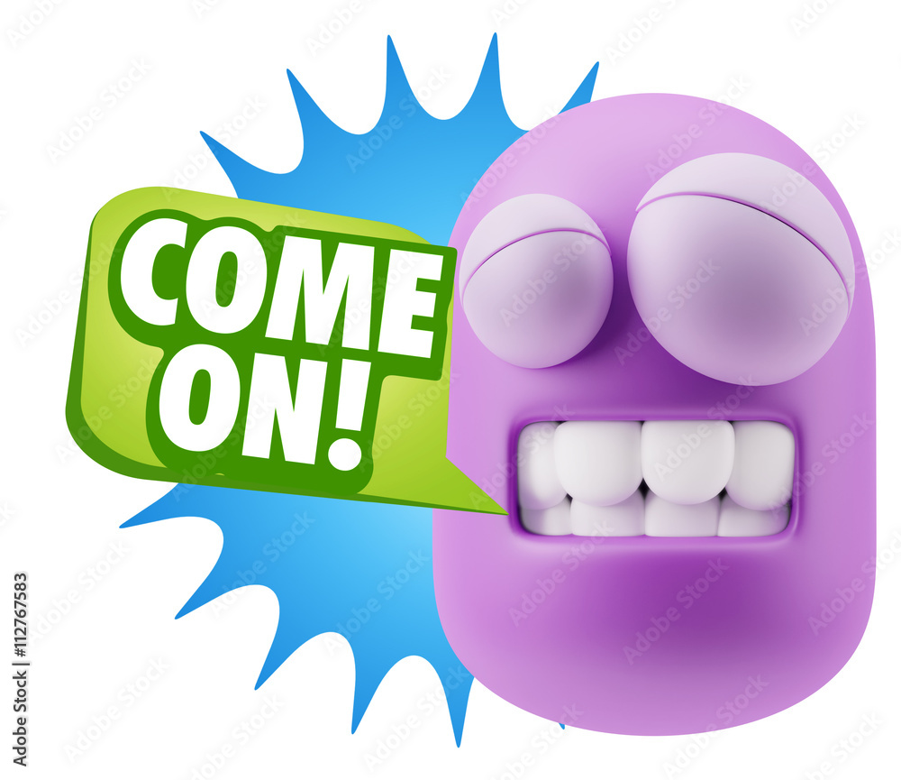 3d Illustration Laughing Character Emoji Expression saying Come 3d Illustration Laughing Character Emoji Expression saying Come