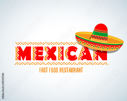Mexican food logo. Mexican Fast food logotype template. Isolated Vector logo design template.